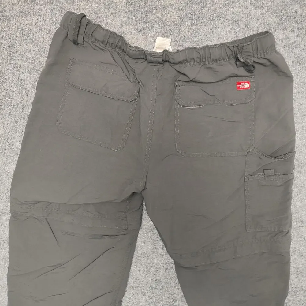 The North Face Pants Mens 36x30 Gray Convertible Cargo Belted Hiking Travel